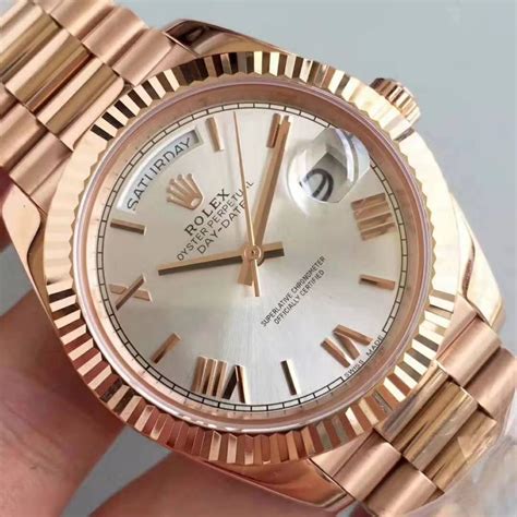 rolex replica day date swiss mens gold watch|rolex copies prices swiss made.